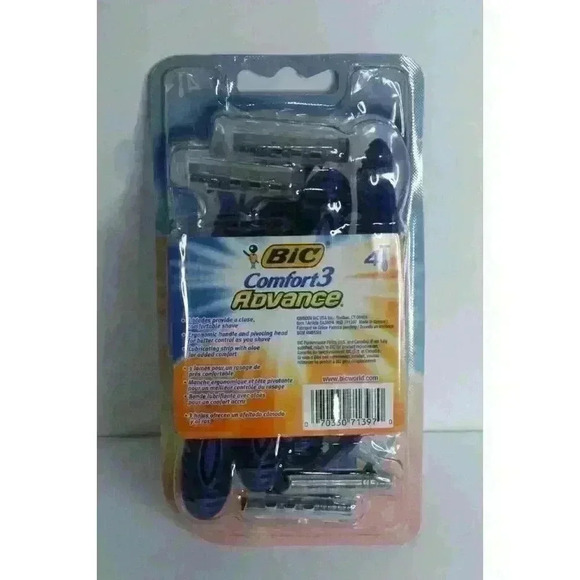 Bic Comfort 3 Advance Disposable Razors (4 Count) New Unopened Package - Picture 3 of 8